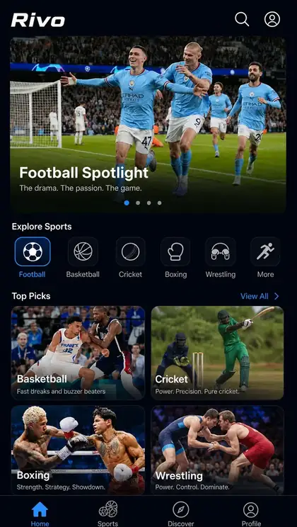 Rivo app home preview